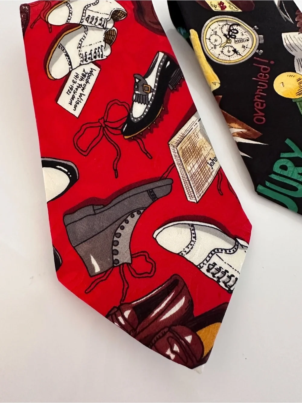 Lot of 2 Vintage 90s Nicole Miller 100% Silk Novelty Legal Neckties Hand Sewn